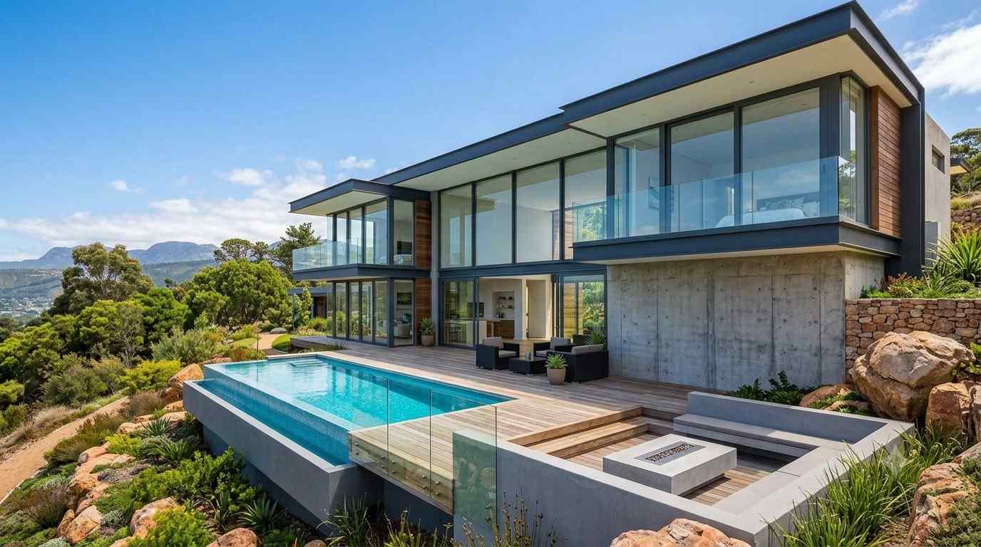 Modern architecture with extensive glass and aluminium