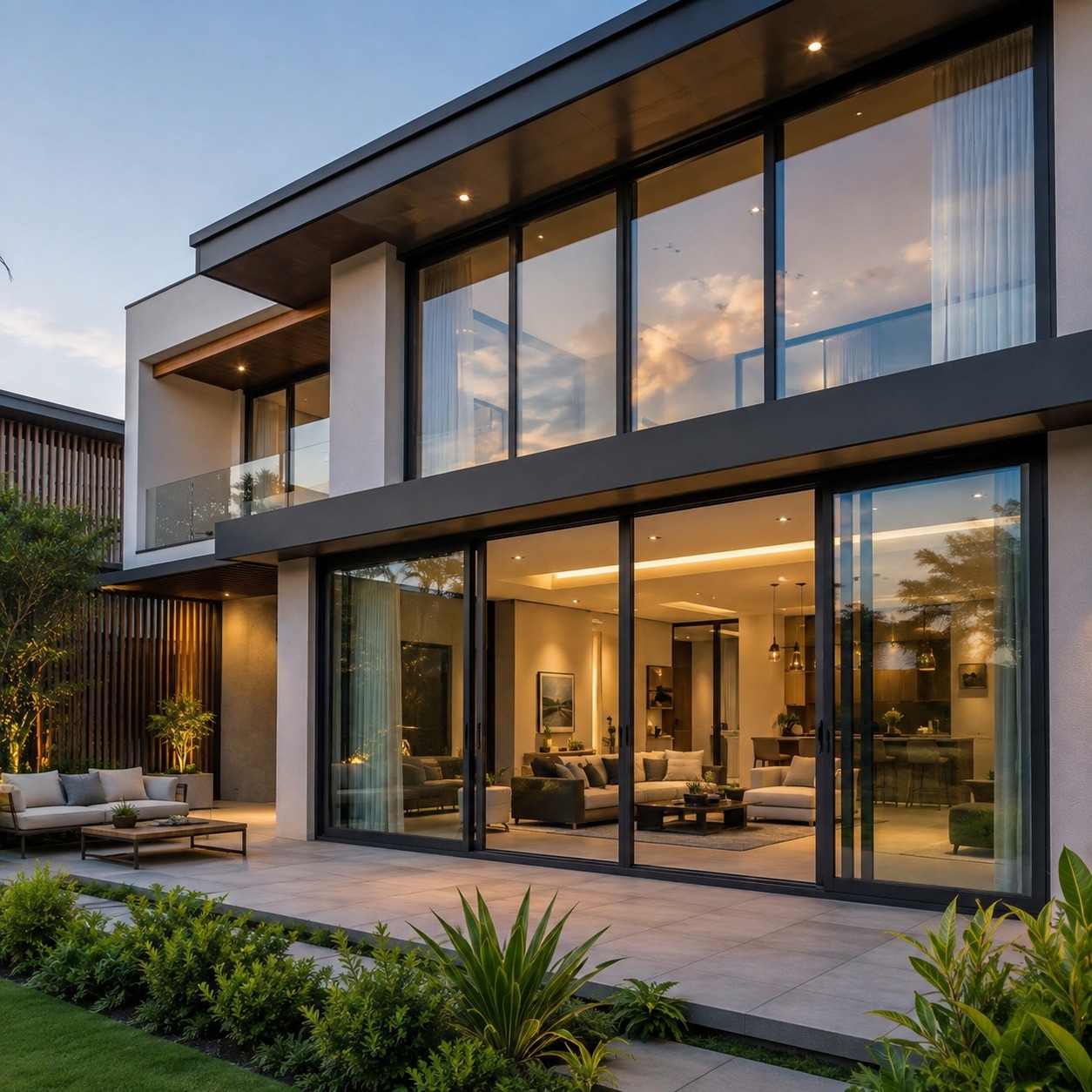 Modern aluminium window detail in contemporary architecture